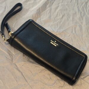 Kate Spade Black Leather Wristlet